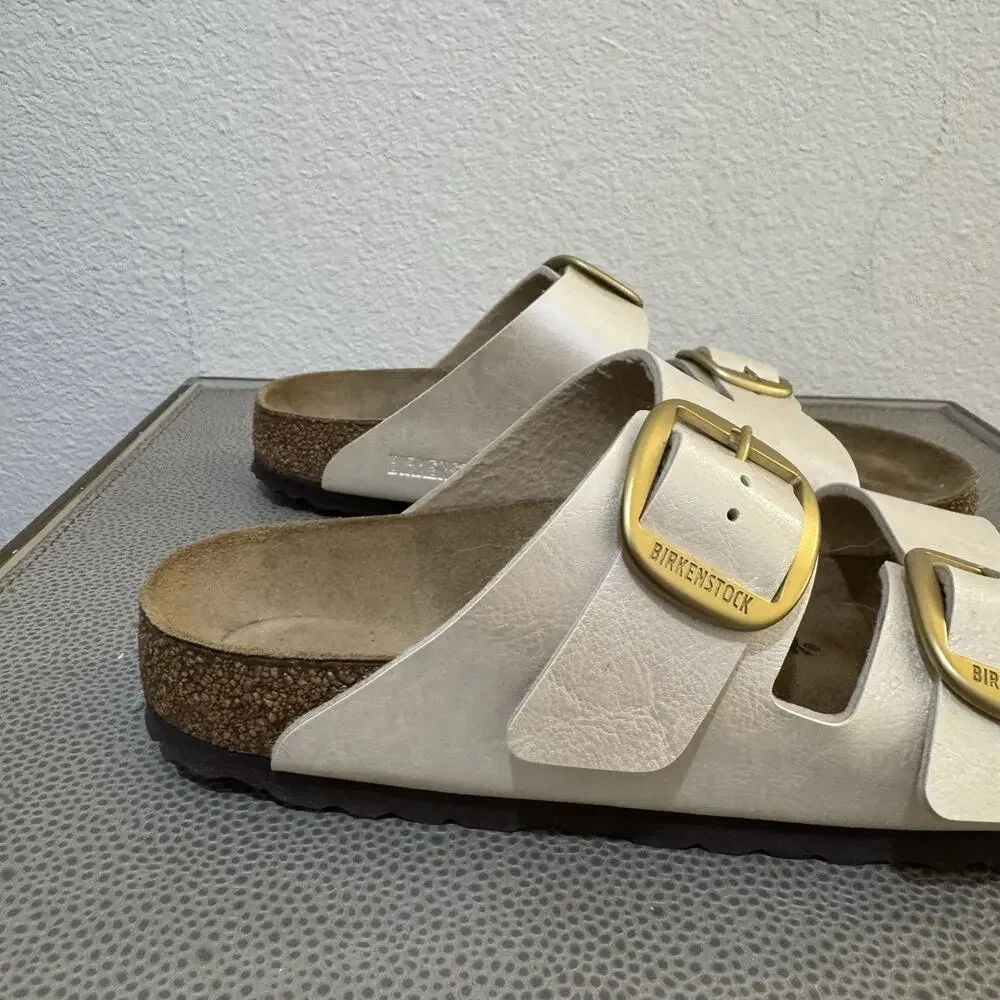 Birkenstock Arizona Big Buckle BF Graceful Pearl White Sandals Slide 39 / US 8 N